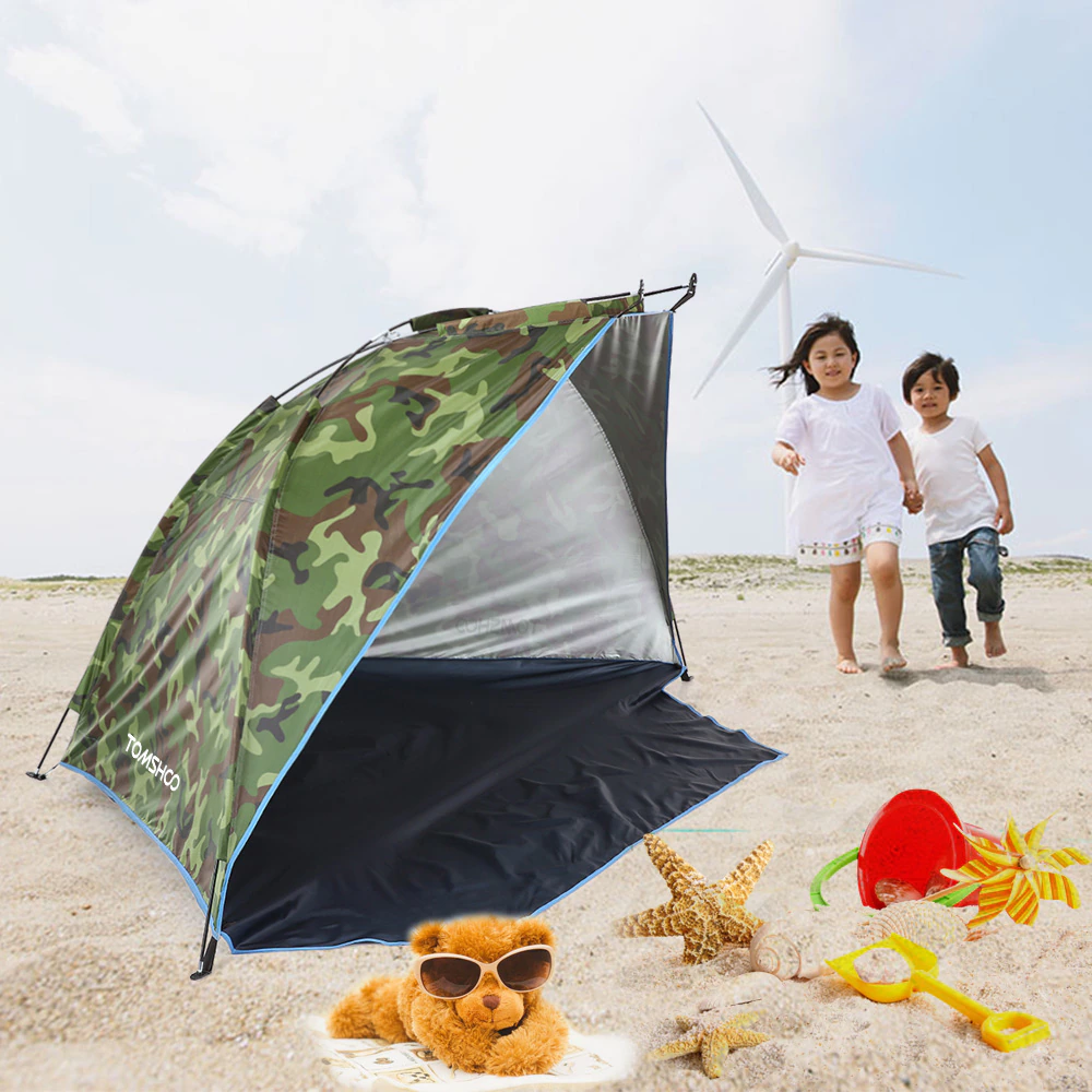 Cheap Goat Tents Outdoor Beach Tent Sunshine Shelter Camping Tent 2 Person Sturdy 170T Polyester Sunshade Tent for Fishing Camping Hiking Picnic   